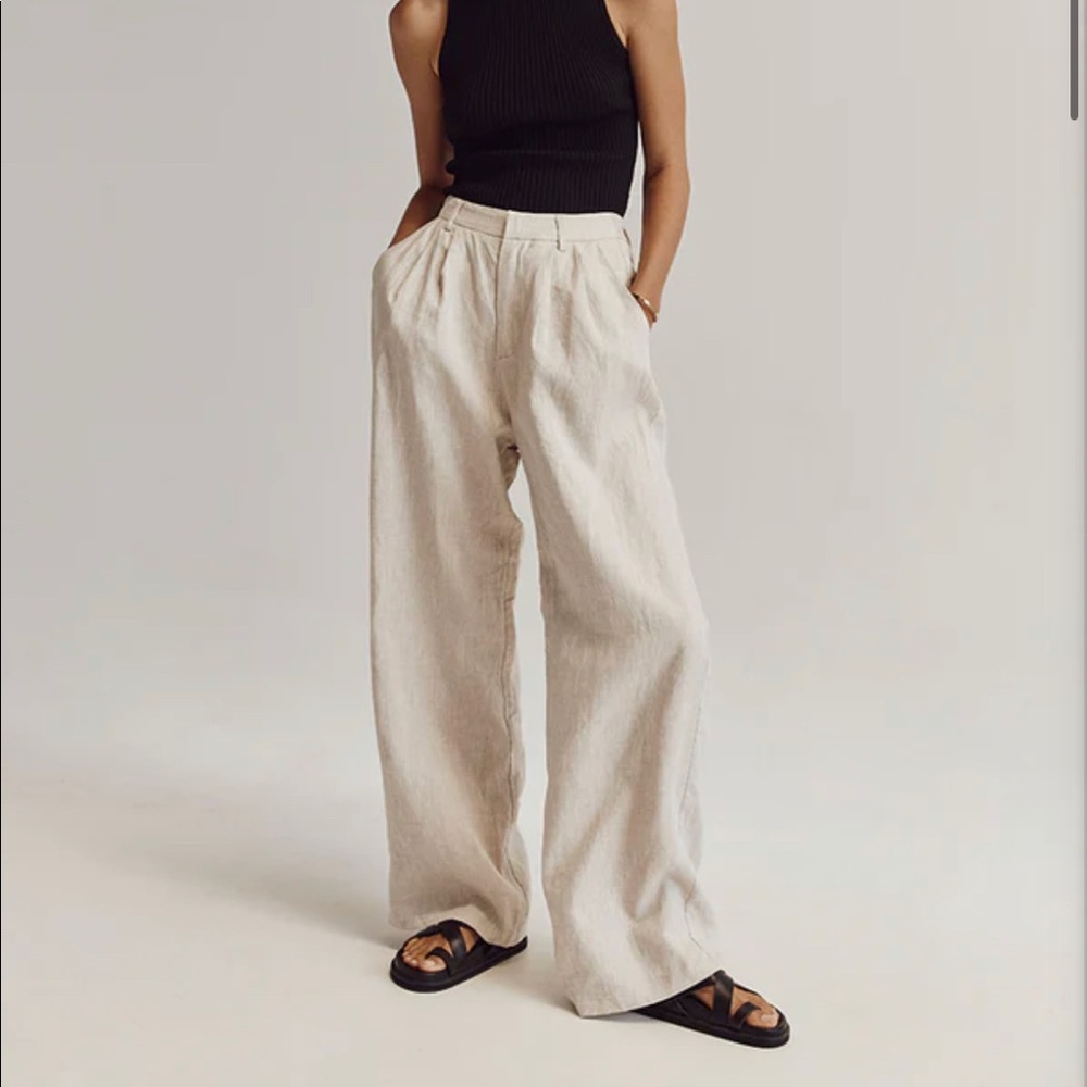 DISSH Cream Wide-Leg Trousers